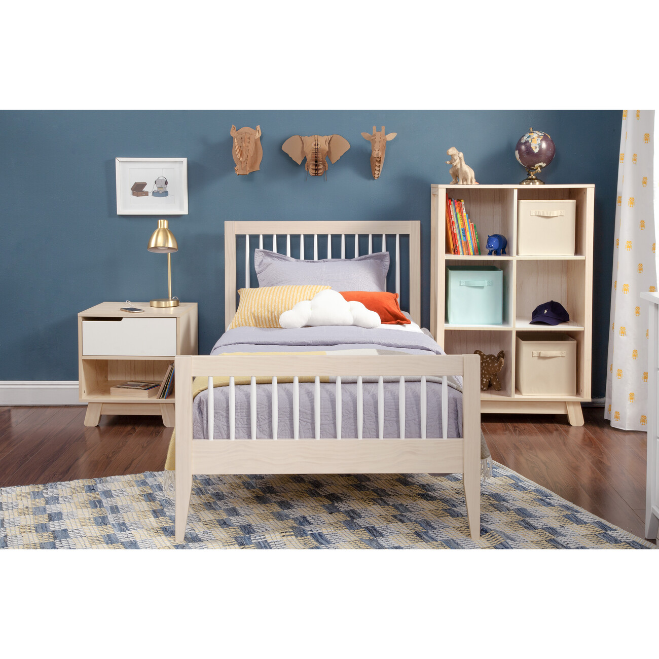 Sprout Platform Twin Bed Washed Natural and White Babyletto Beds Maisonette