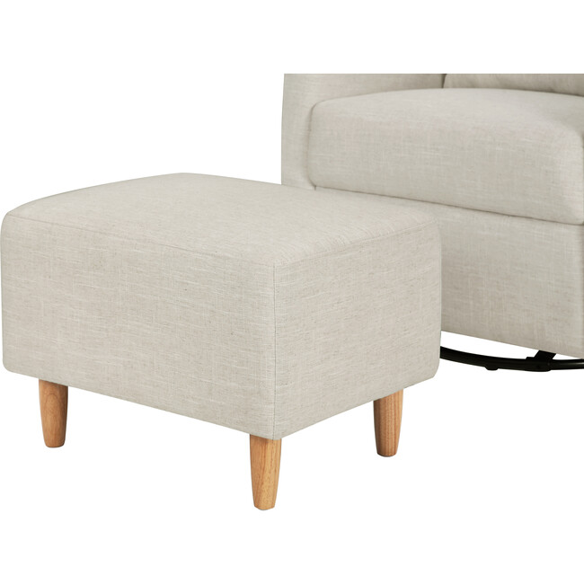 Toco Swivel Glider and Stationary Ottoman, White Linen - Nursery Chairs - 5
