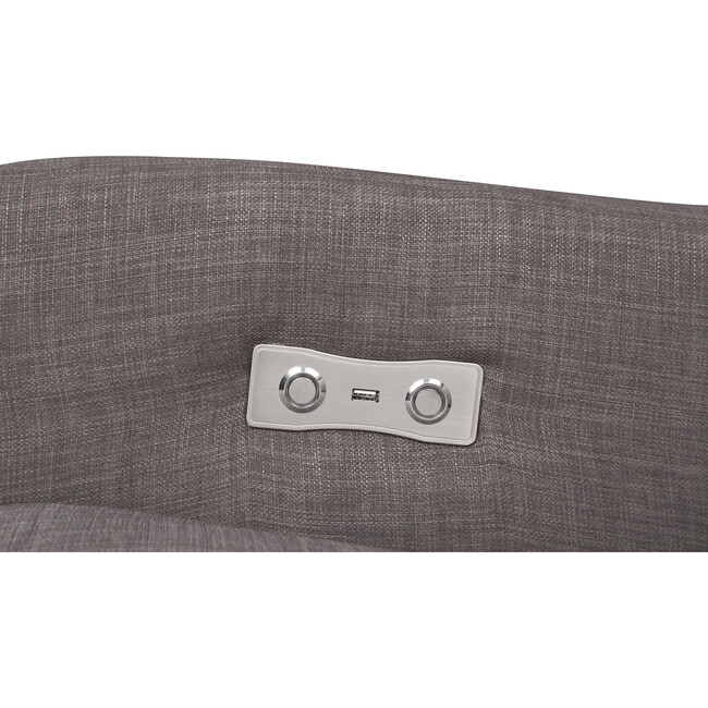 Kiwi Electronic Recliner and Swivel Glider with USB Port, Grey Tweed - Nursery Chairs - 7