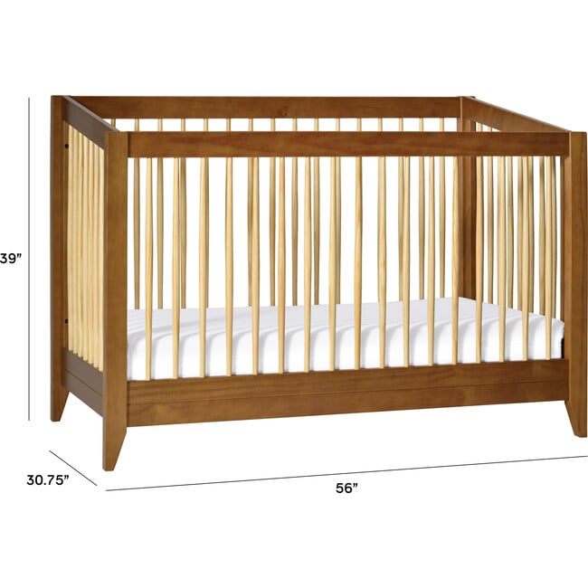 Sprout 4-in-1 Convertible Crib with Toddler Bed Conversion Kit, Walnut - Cribs - 7