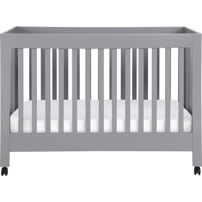 Maki Full-Size Portable Folding Crib with Toddler Bed Conversion Kit, Grey - Cribs - 1