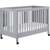Maki Full-Size Portable Folding Crib with Toddler Bed Conversion Kit, Grey - Cribs - 3