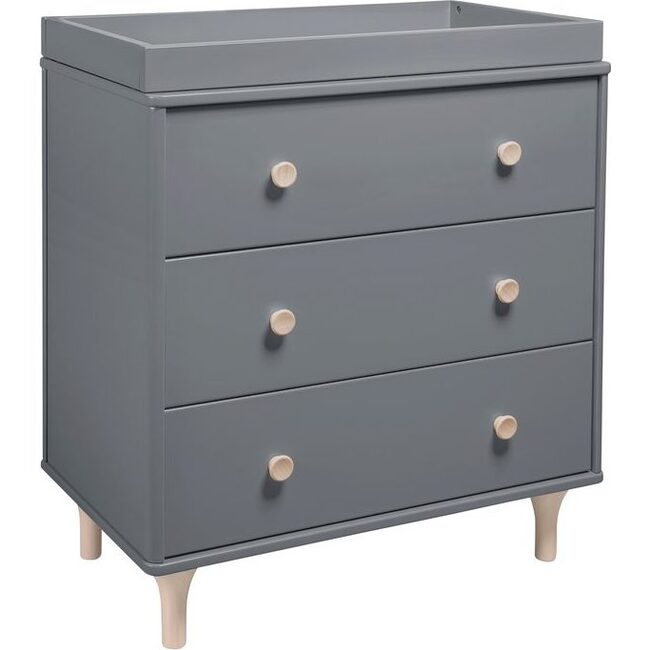 Lolly 3-Drawer Changer Dresser with Removable Changing Tray, Grey - Dressers - 4