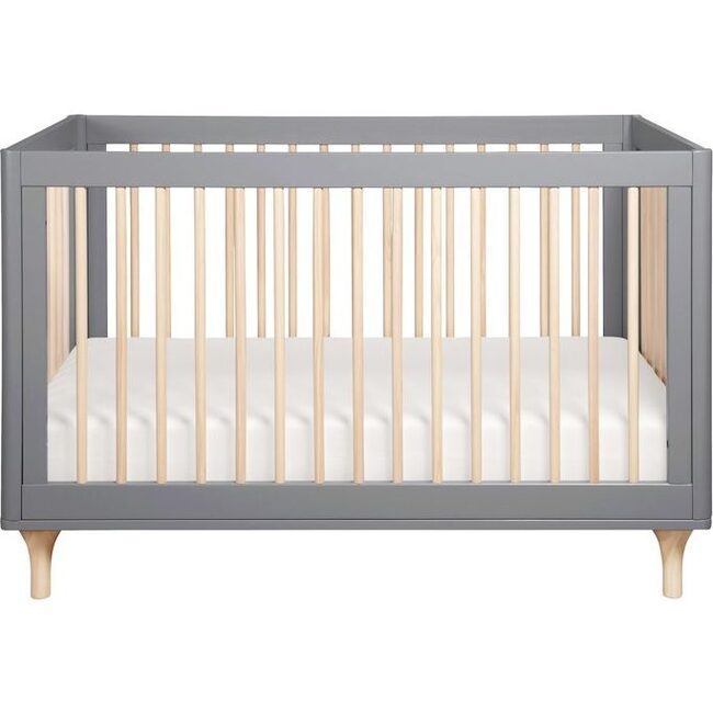 Lolly 3-in-1 Convertible Crib with Toddler Bed Conversion Kit, Grey - Cribs - 1