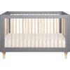 Lolly 3-in-1 Convertible Crib with Toddler Bed Conversion Kit, Grey - Cribs - 1 - thumbnail