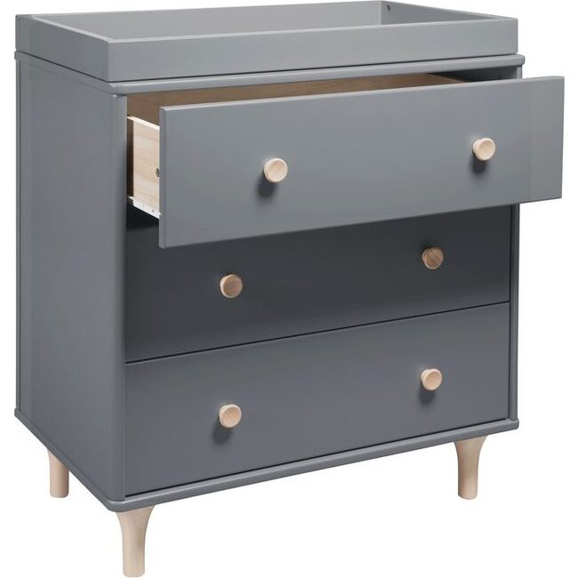 Lolly 3-Drawer Changer Dresser with Removable Changing Tray, Grey
