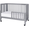 Maki Full-Size Portable Folding Crib with Toddler Bed Conversion Kit, Grey - Cribs - 5