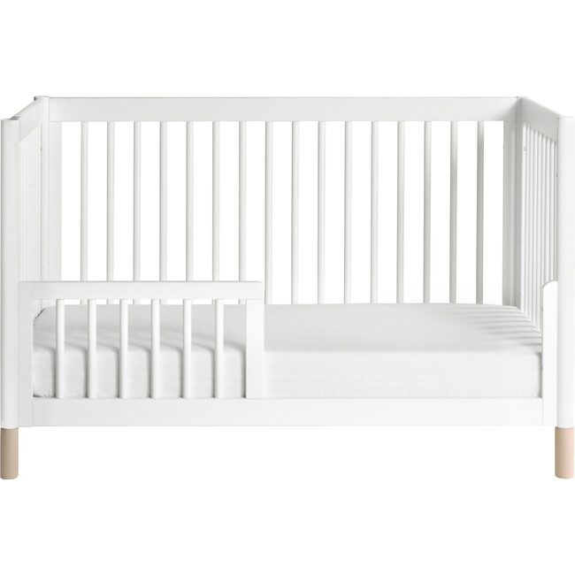 Gelato 4-in-1 Convertible Crib, Washed Natural Feet with Toddler Bed Conversion Kit, White - Cribs - 6