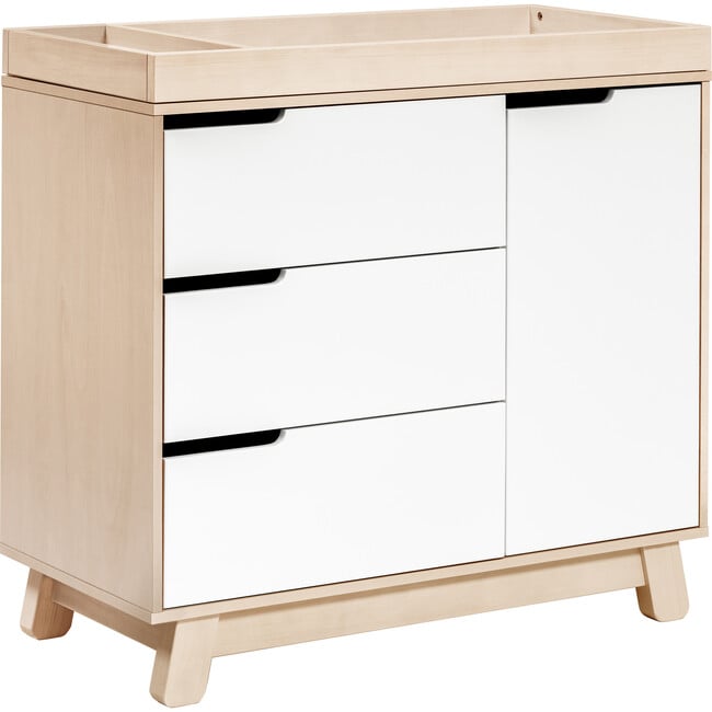 Hudson 3-Drawer Changer Dresser with Removable Changing Tray, Washed Natural/White - Dressers - 4