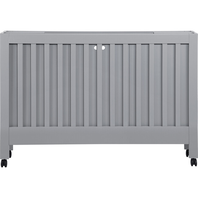 Maki Full-Size Portable Folding Crib with Toddler Bed Conversion Kit, Grey - Cribs - 7