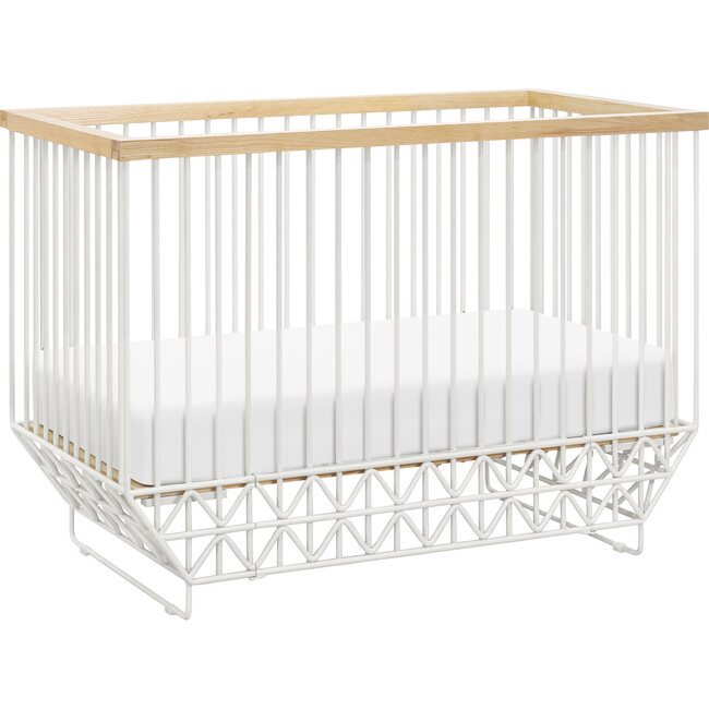 Mod 2-in-1 Convertible Crib with Toddler Bed Conversion Kit, Warm White & Natural - Cribs - 2