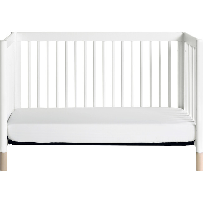 Gelato 4-in-1 Convertible Crib, Washed Natural Feet with Toddler Bed Conversion Kit, White - Cribs - 8