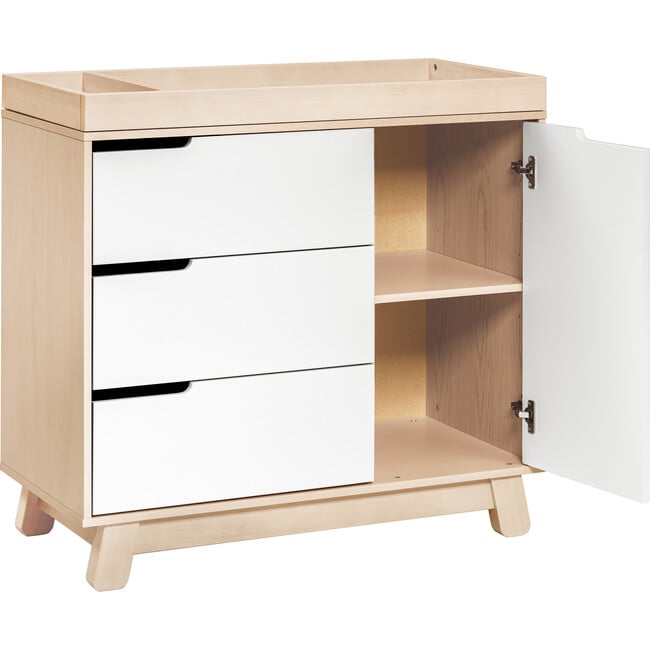 Hudson 3-Drawer Changer Dresser with Removable Changing Tray, Washed Natural/White - Dressers - 5