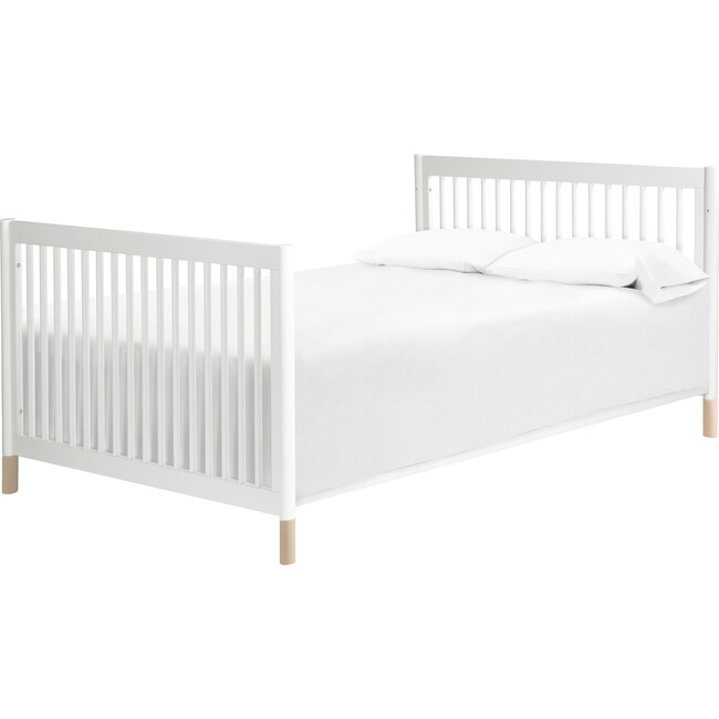 Gelato 4-in-1 Convertible Crib, Washed Natural Feet with Toddler Bed Conversion Kit, White - Cribs - 9