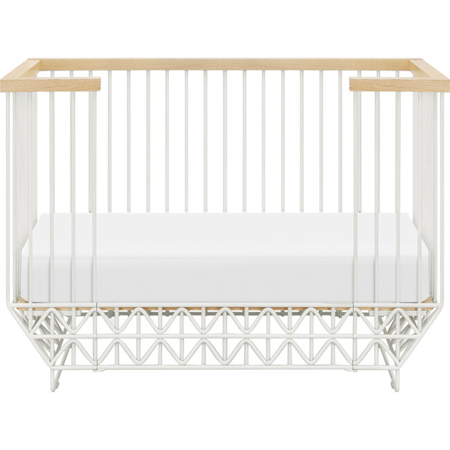 Mod 2-in-1 Convertible Crib with Toddler Bed Conversion Kit, Warm White & Natural - Cribs - 4