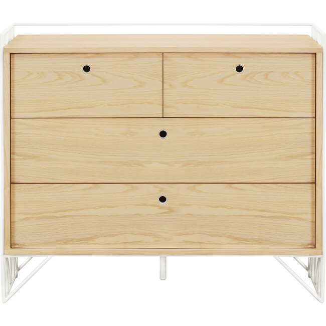 Mod 4-Drawer Dresser, Warm White/Natural - Dressers - 1
