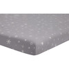 Fitted Mini Crib Sheet, Galactic Grey Stars - Sheets - 1 - thumbnail