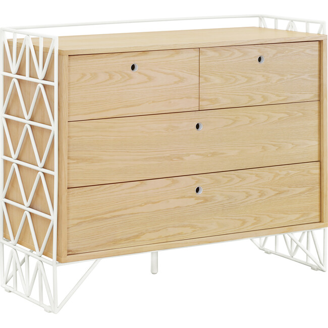 Mod 4-Drawer Dresser, Warm White/Natural - Dressers - 2
