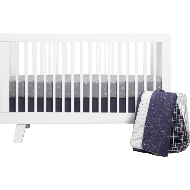 Fitted Crib Sheet, Galactic Grey Stars - Sheets - 3