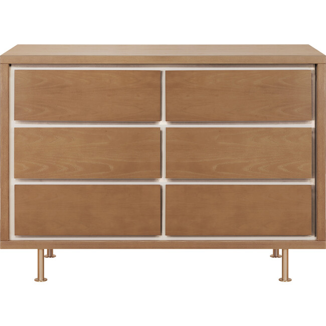 Novella 6-Drawer Double Dresser, Stained Ash and Ivory