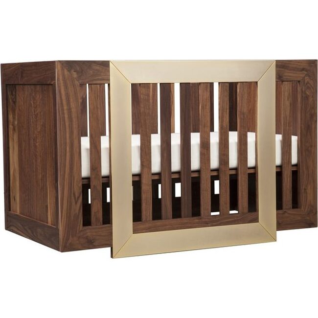 Lydian Crib, Walnut with 24k Gold - Cribs - 3