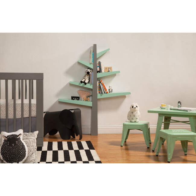 Spruce Tree Bookcase, Grey/Cool Mint - Bookcases - 3