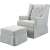 Sadie Swivel Glider with Storage Ottoman, Light Grey Tweed - Nursery Chairs - 1 - thumbnail