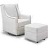Harper Swivel Glider with Gliding Ottoman, Light Grey Tweed - Nursery Chairs - 1 - thumbnail