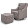 Harper Swivel Glider with Gliding Ottoman, Grey Tweed - Nursery Chairs - 1 - thumbnail