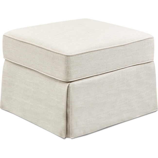 Sadie Swivel Glider with Storage Ottoman, White Linen Million Dollar