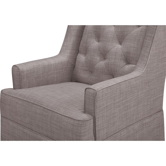 Sadie Swivel Glider with Storage Ottoman, Grey Tweed Million Dollar
