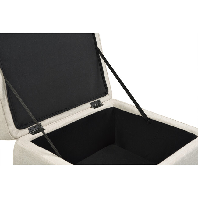 Sadie Swivel Glider with Storage Ottoman, White Linen Million Dollar