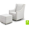 Harper Swivel Glider with Gliding Ottoman, Light Grey Tweed - Nursery Chairs - 4
