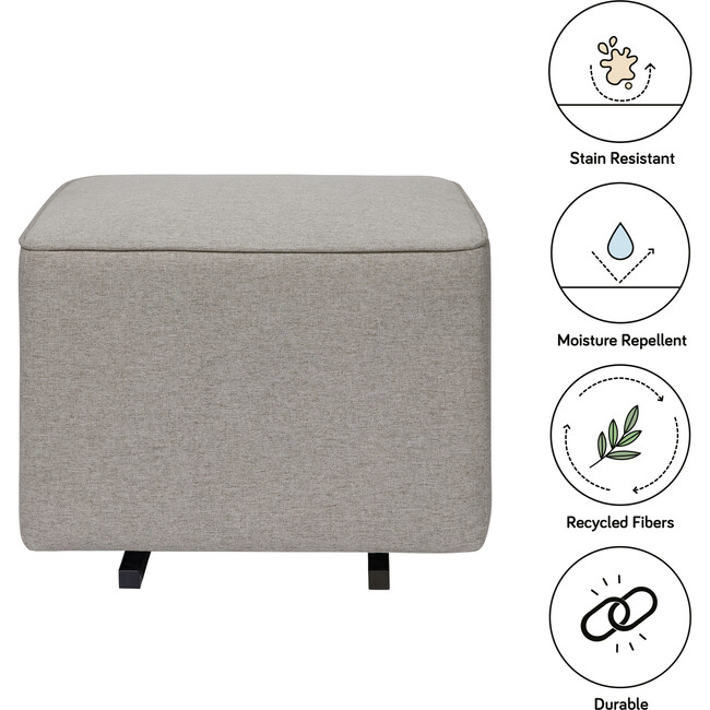 Kiwi Gliding Ottoman, Grey Eco-Performance Fabric - Ottomans - 3