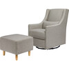 Toco Swivel Glider and Ottoman, Grey Eco-Performance Fabric - Nursery Chairs - 1 - thumbnail