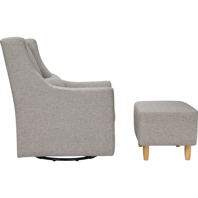 Toco Swivel Glider and Ottoman, Grey Eco-Performance Fabric - Nursery Chairs - 5
