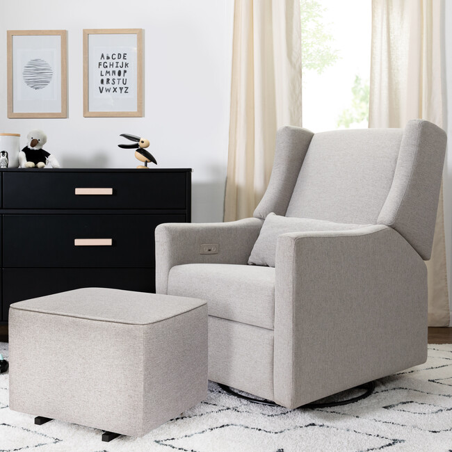 Kiwi Gliding Ottoman, Grey Eco-Performance Fabric - Ottomans - 8