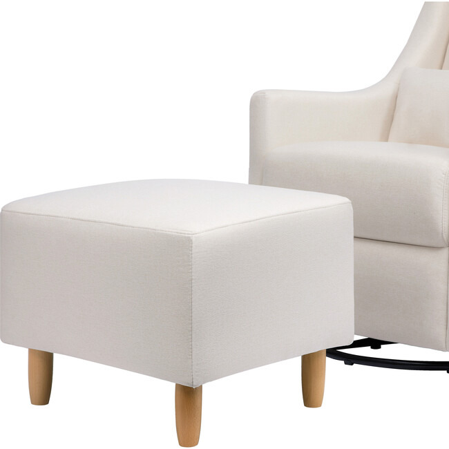 Toco Swivel Glider and Ottoman, Cream Eco-Performance Fabric - Nursery Chairs - 6