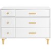 Lolly 6 Drawer Assembled Double Dresser, White and Natural - Dressers - 1 - thumbnail