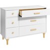 Lolly 6 Drawer Assembled Double Dresser, White and Natural - Dressers - 4 - thumbnail