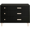 Lolly 6 Drawer Assembled Double Dresser, Black and Washed Natural - Dressers - 1 - thumbnail