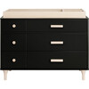 Lolly 6 Drawer Assembled Double Dresser, Black and Washed Natural - Dressers - 4 - thumbnail