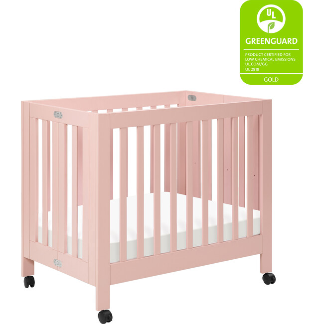 Origami Mini Crib, Petal Pink - Cribs - 3