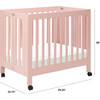 Origami Mini Crib, Petal Pink - Cribs - 8