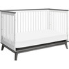 Scoot 3-in-1 Convertible Crib with Toddler Bed Conversion Kit, White/Slate - Cribs - 7
