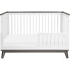 Scoot 3-in-1 Convertible Crib with Toddler Bed Conversion Kit, White/Slate - Cribs - 8