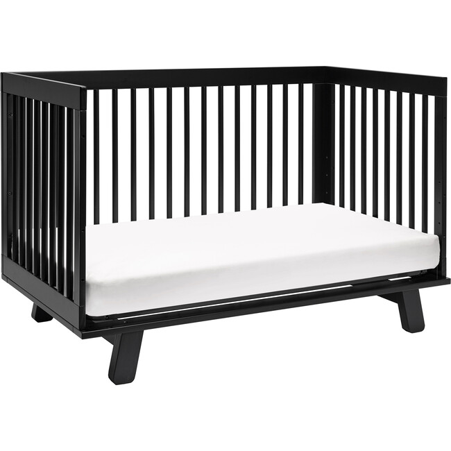 Hudson 3-in-1 Convertible Crib with Toddler Bed Conversion Kit, Black - Cribs - 4