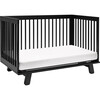 Hudson 3-in-1 Convertible Crib with Toddler Bed Conversion Kit, Black - Cribs - 4