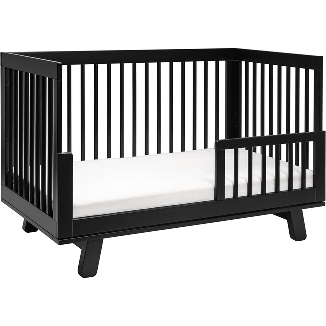 Hudson 3-in-1 Convertible Crib with Toddler Bed Conversion Kit, Black - Cribs - 6