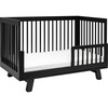 Hudson 3-in-1 Convertible Crib with Toddler Bed Conversion Kit, Black - Cribs - 6 - thumbnail